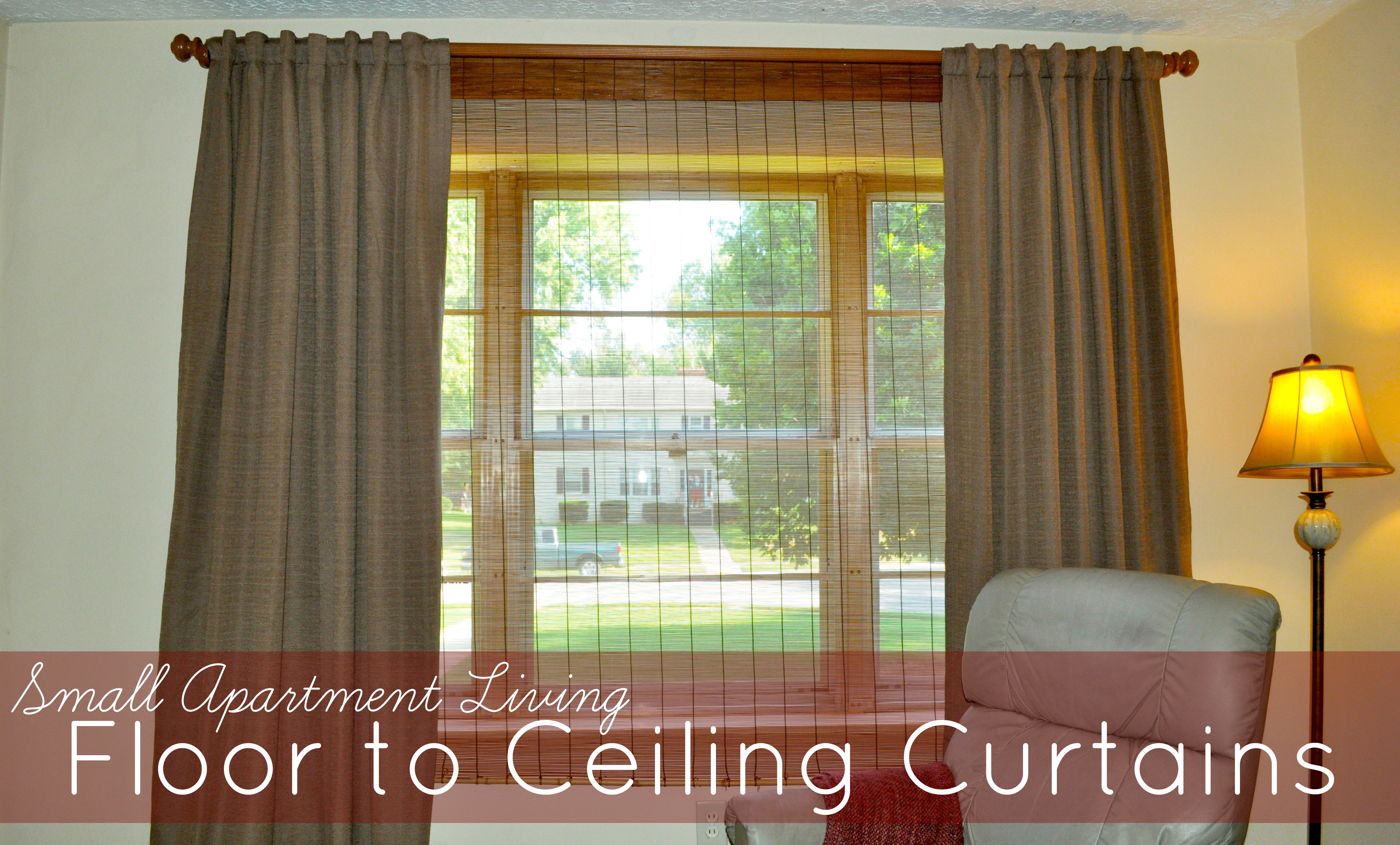 Small Apartment Living Floor To Ceiling Curtains To The